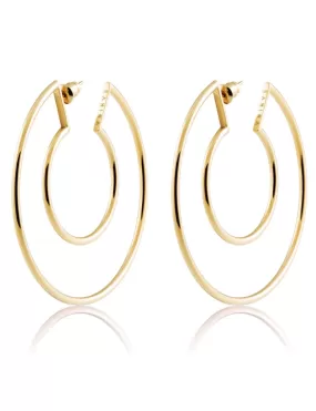 Faye Cutout Hoops, Gold