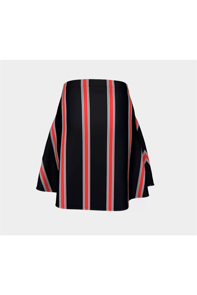 Flaming Stripes Flare Skirt