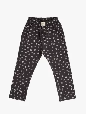 Flower pattern in black  leggings  for baby girl