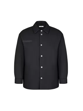 Flower-Warmth Padded Overshirt—Black