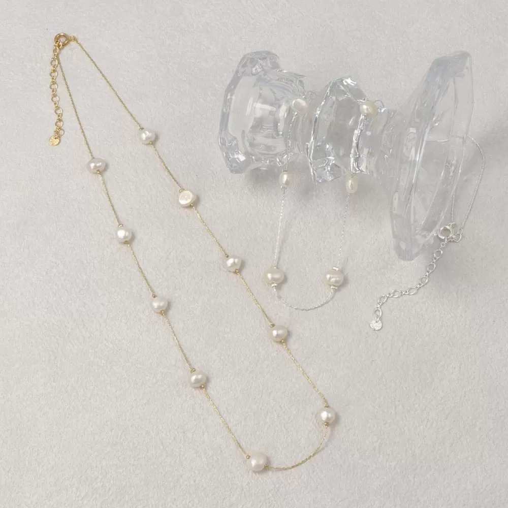 Freshwater Pearl Station Necklace