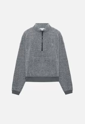 Fur Terry Half Zip Pullover / Charcoal