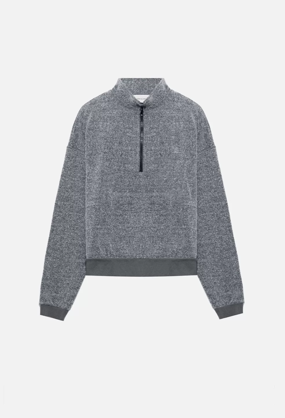 Fur Terry Half Zip Pullover / Charcoal