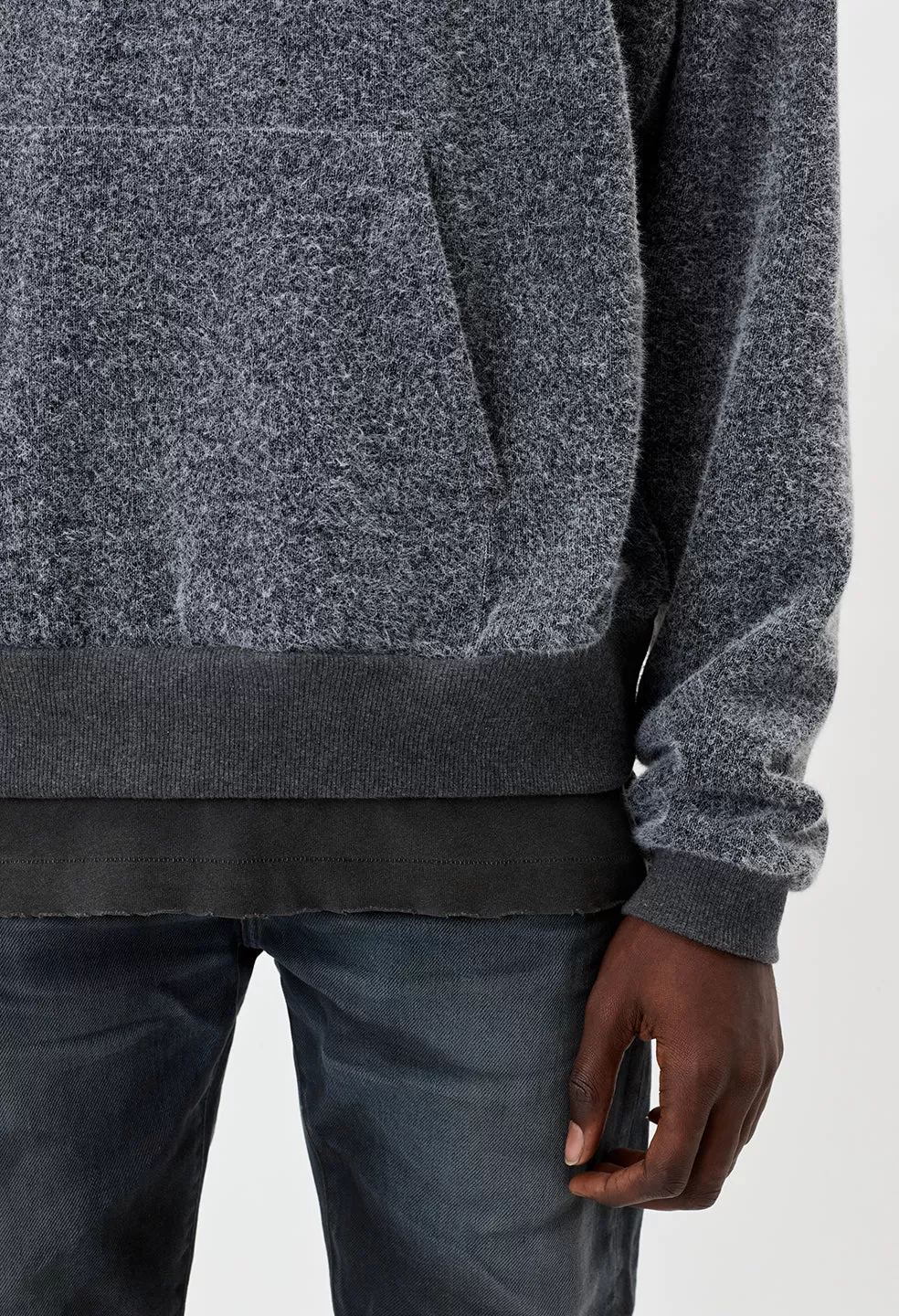 Fur Terry Half Zip Pullover / Charcoal