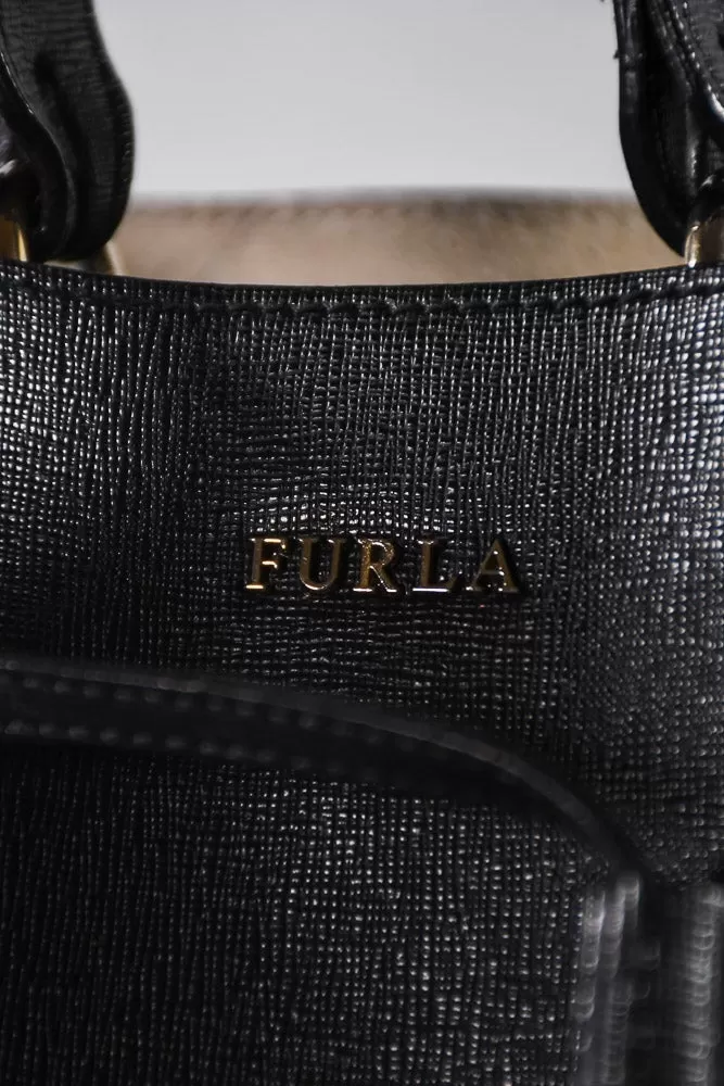 Furla Black Bucket Bag w/ Strap