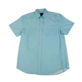 'F/X Fusion' Men's Stretch Print Button Down - Aqua