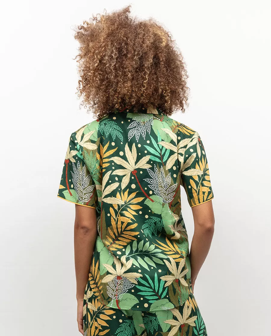 Gabrielle Palm Leaf Print Pyjama Top