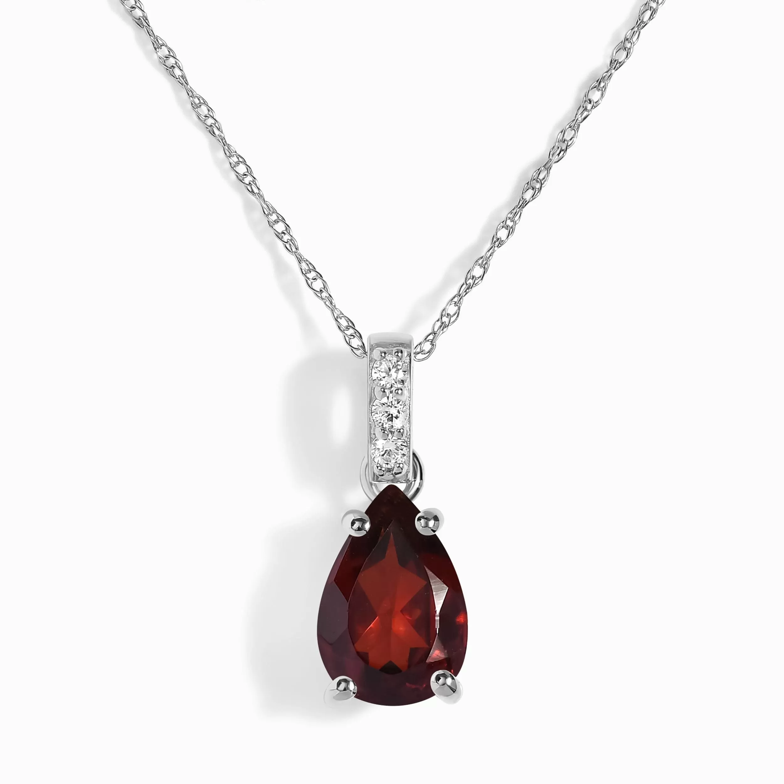 Garnet Lab Diamond Necklace Sway - January Birthstone