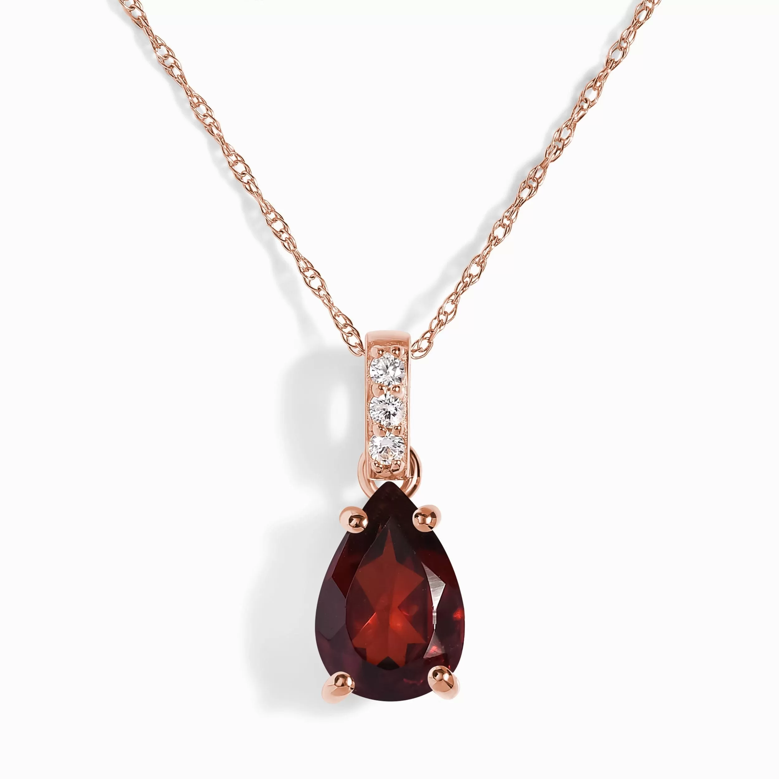 Garnet Lab Diamond Necklace Sway - January Birthstone