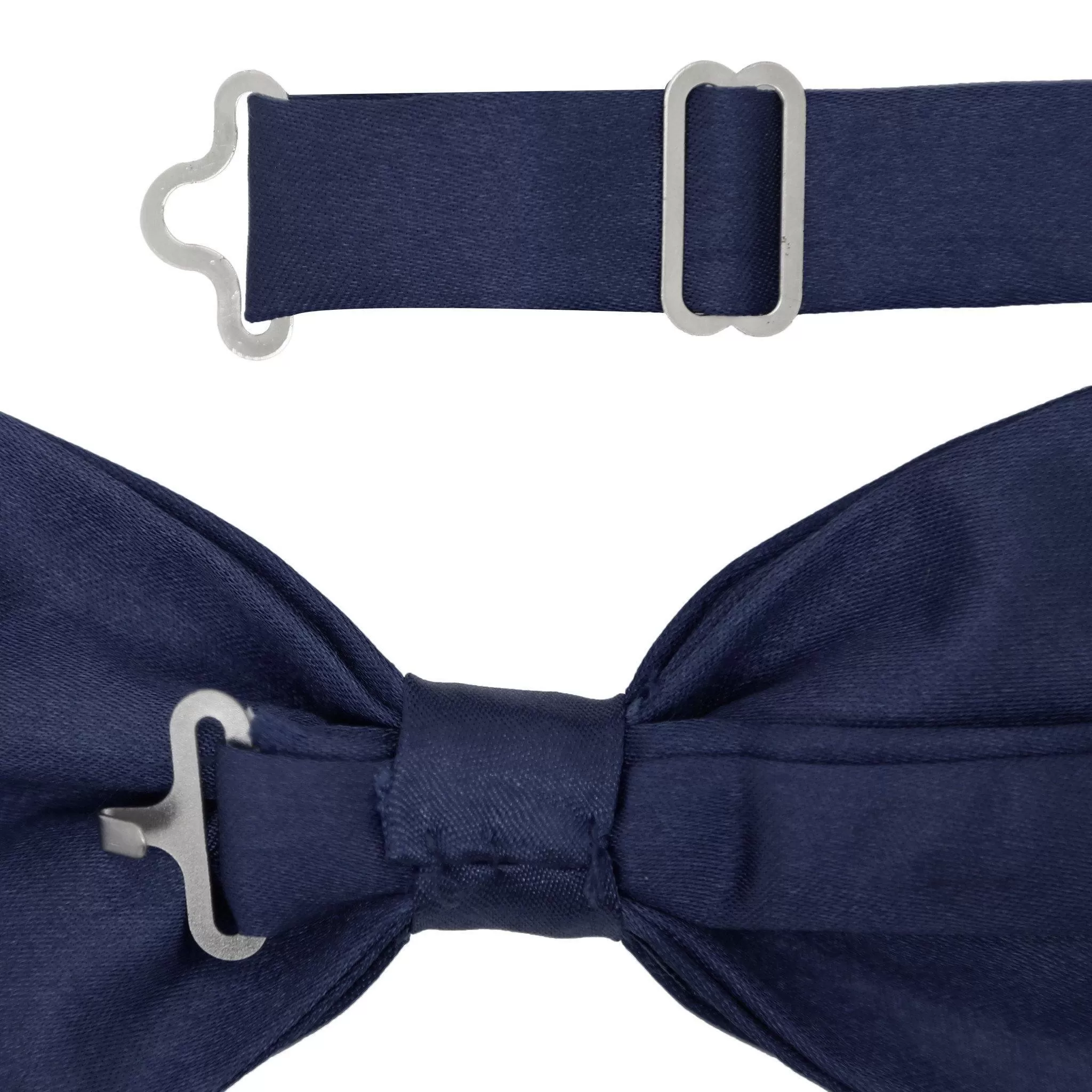 Gia Navy Blue Satin Adjustable Bowtie