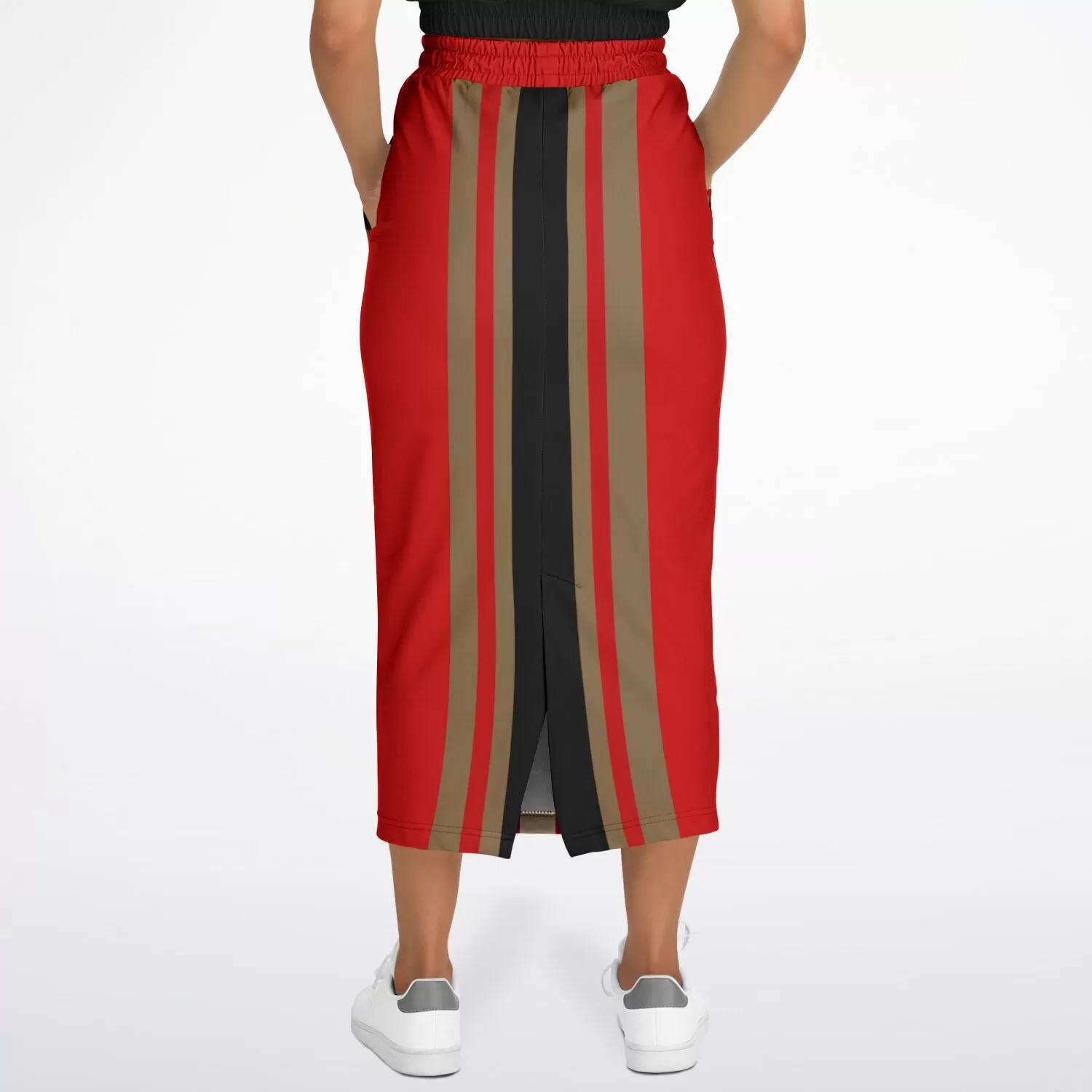 Gold Line Red Eco-Poly Long Pocket Skirt