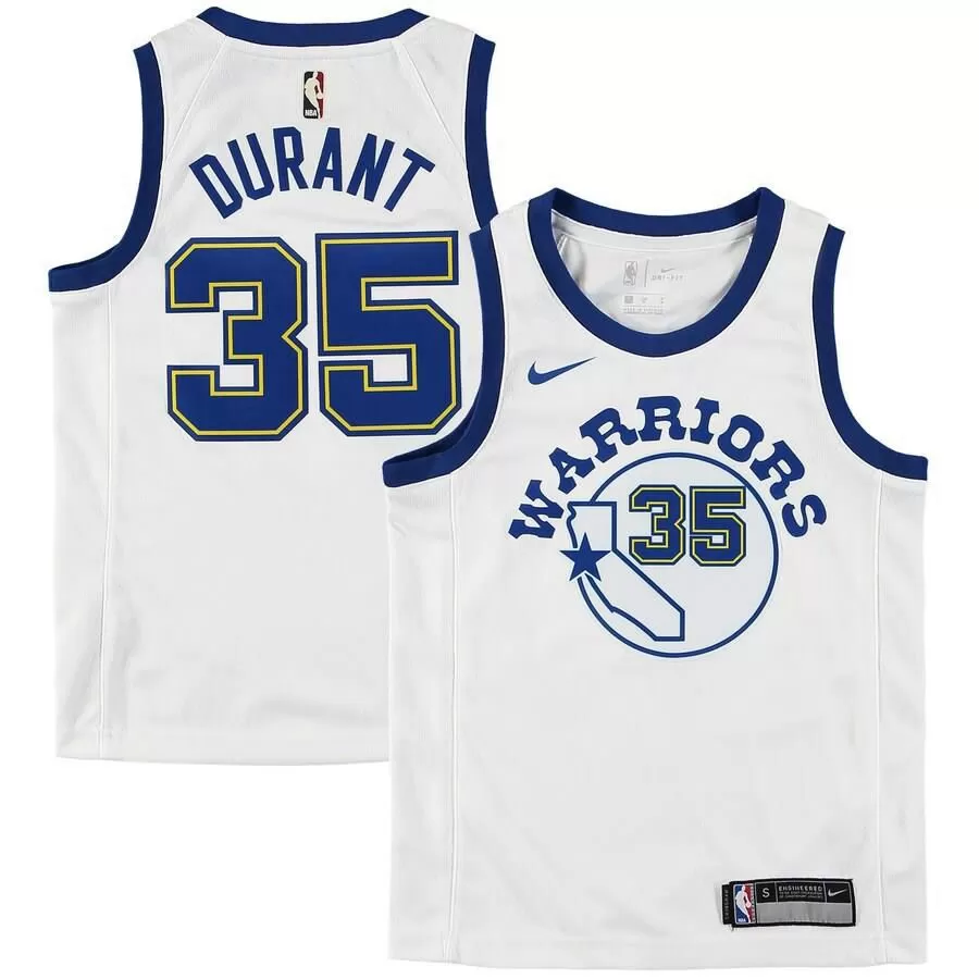 Golden State Warriors Kevin Durant Nike Hardwood Classics Swingman Jersey Kids - White | Ireland C3781E6