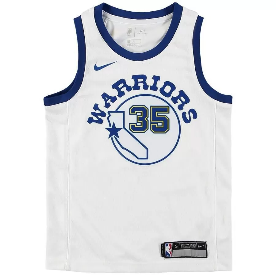 Golden State Warriors Kevin Durant Nike Hardwood Classics Swingman Jersey Kids - White | Ireland C3781E6