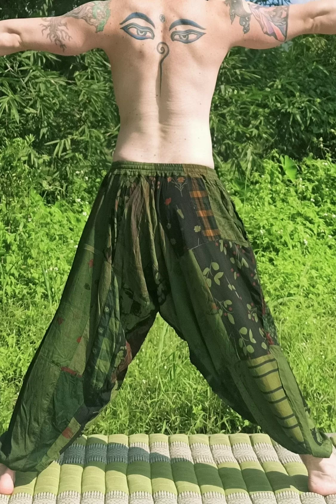 Green Patchwork Joggers