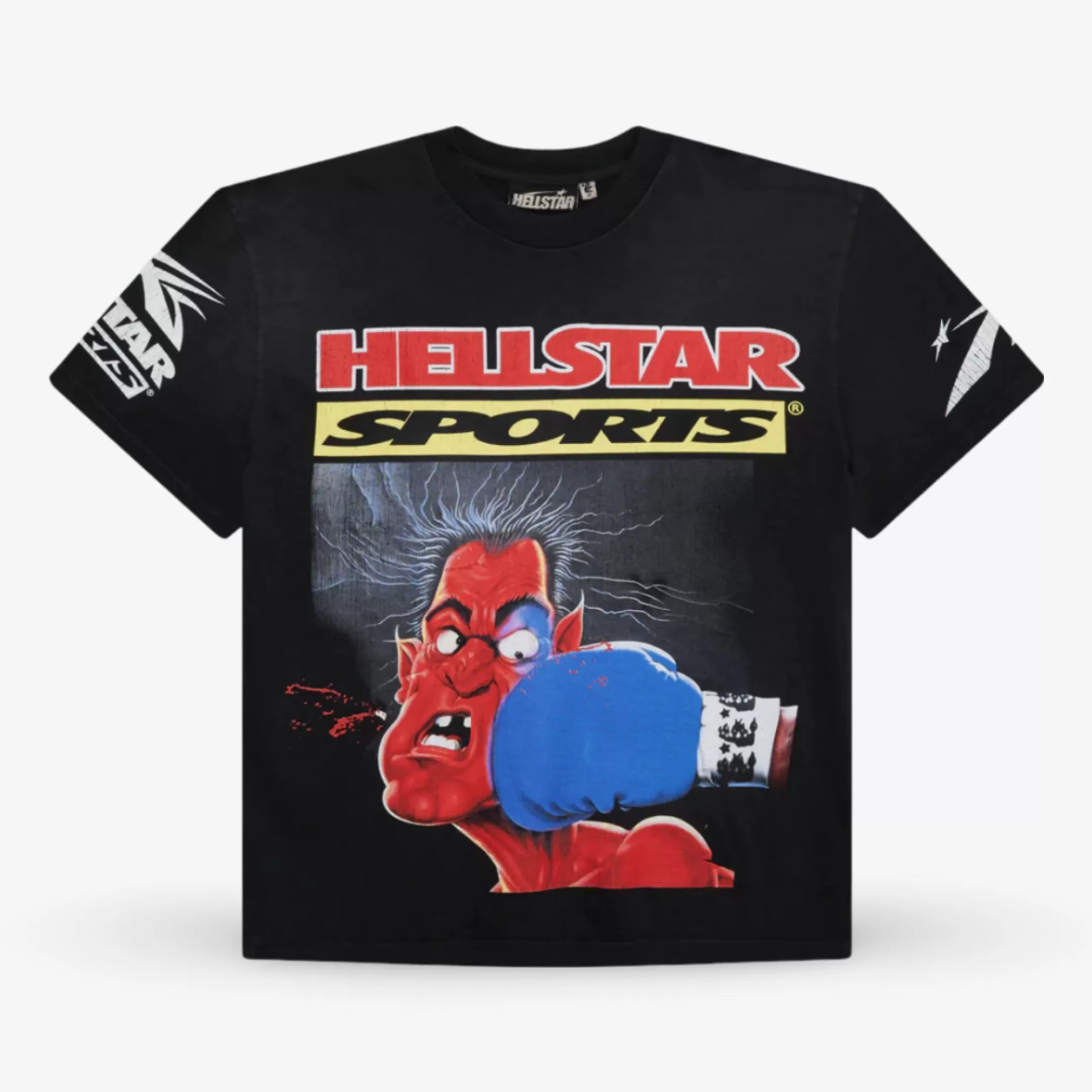 Hellstar Sports T-Shirt 'Knock-Out' Dyed Jet Black SS24