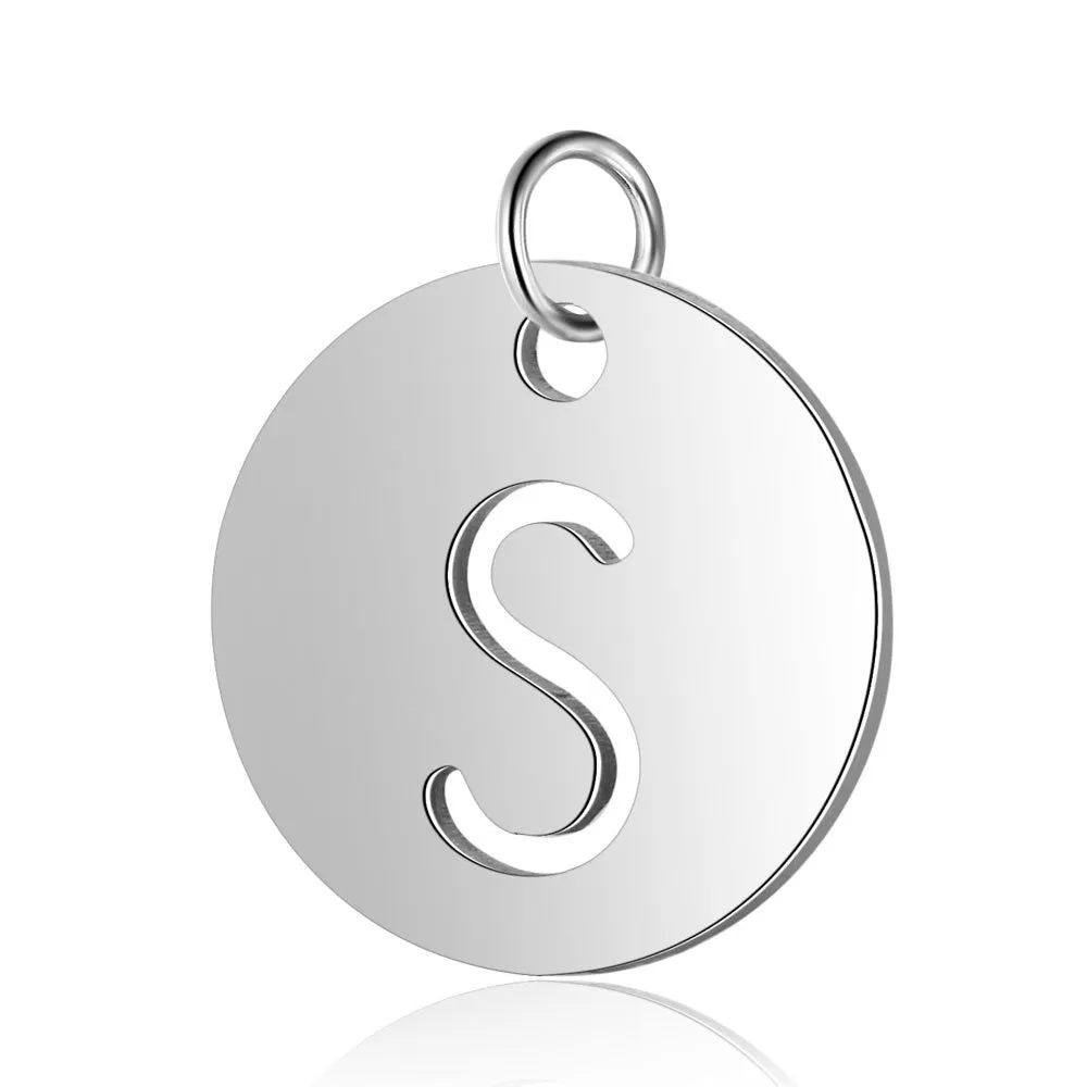 Initial Pendant Silver (A-F)