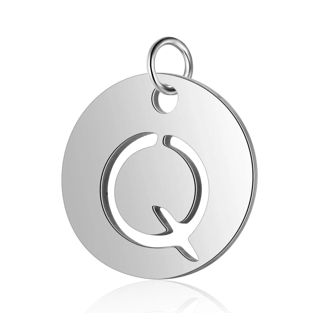 Initial Pendant Silver (A-F)