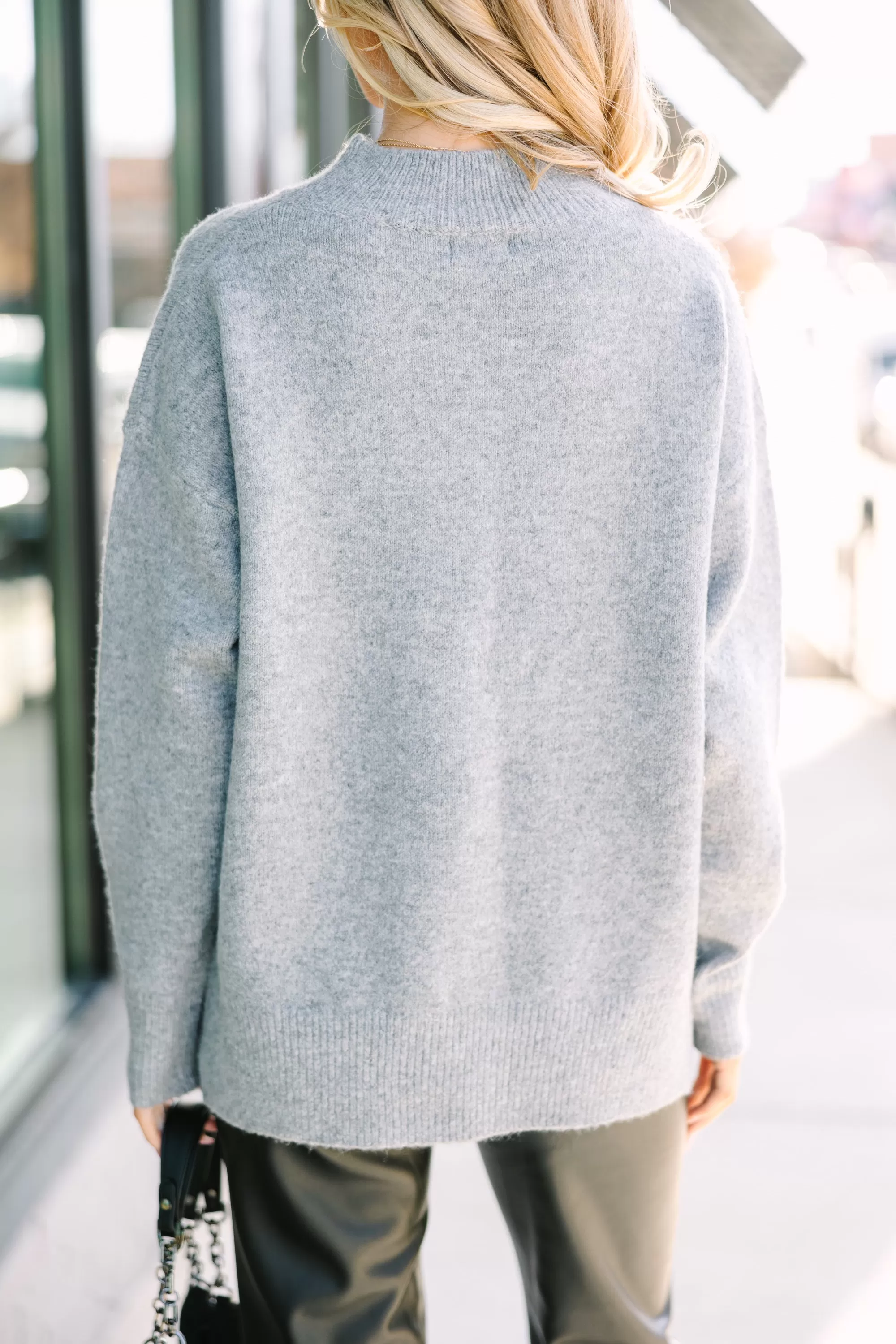 It Can Happen Gray Side Slit Sweater