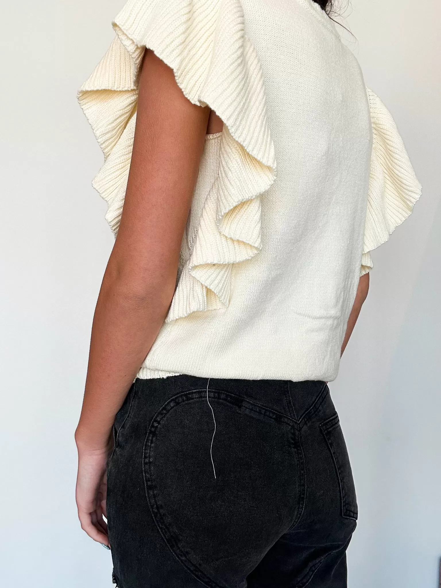 Ivory Ruffles & Swirls Sweater