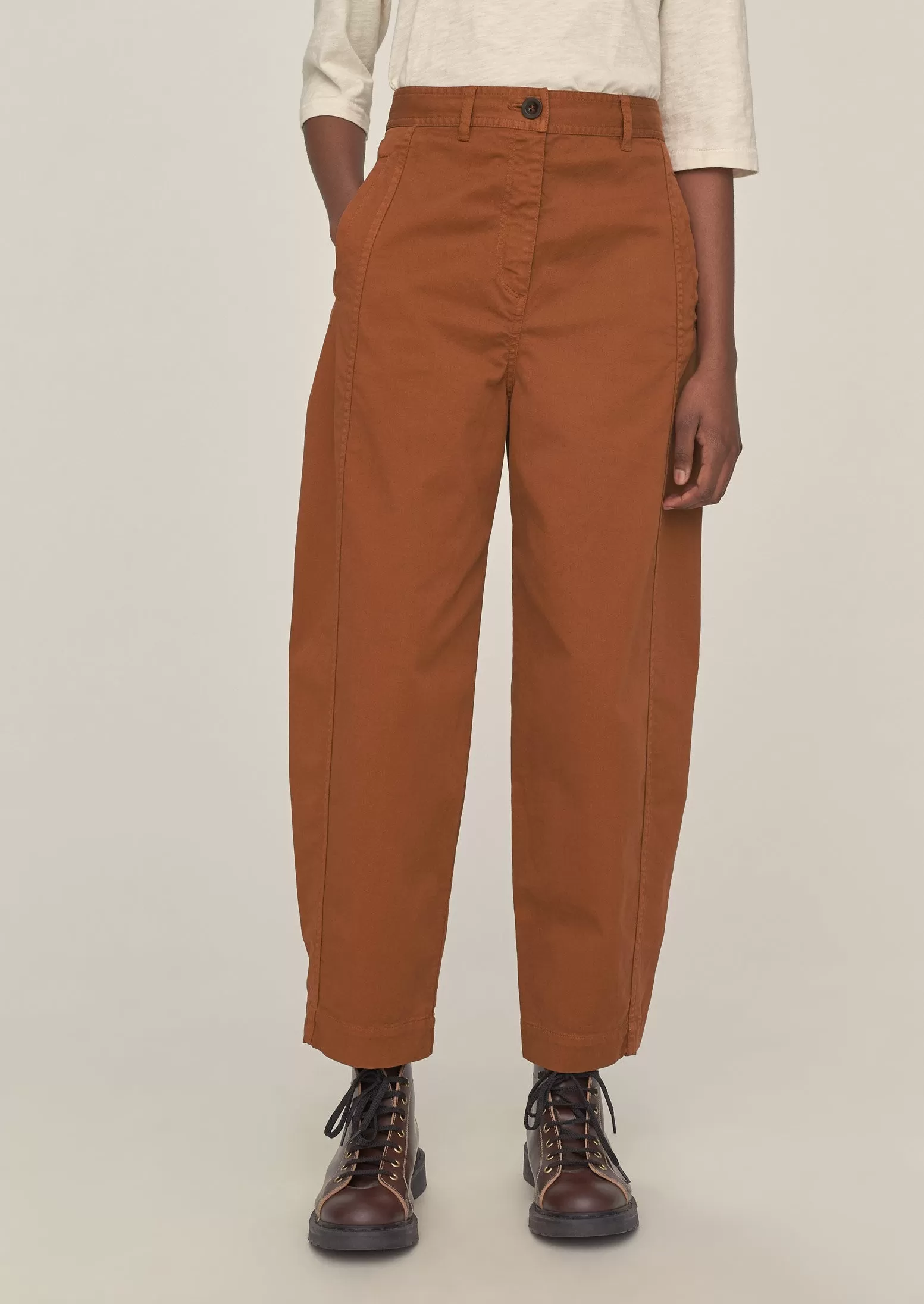 Kathe Flat Front Cotton Twill Pants | Firewood