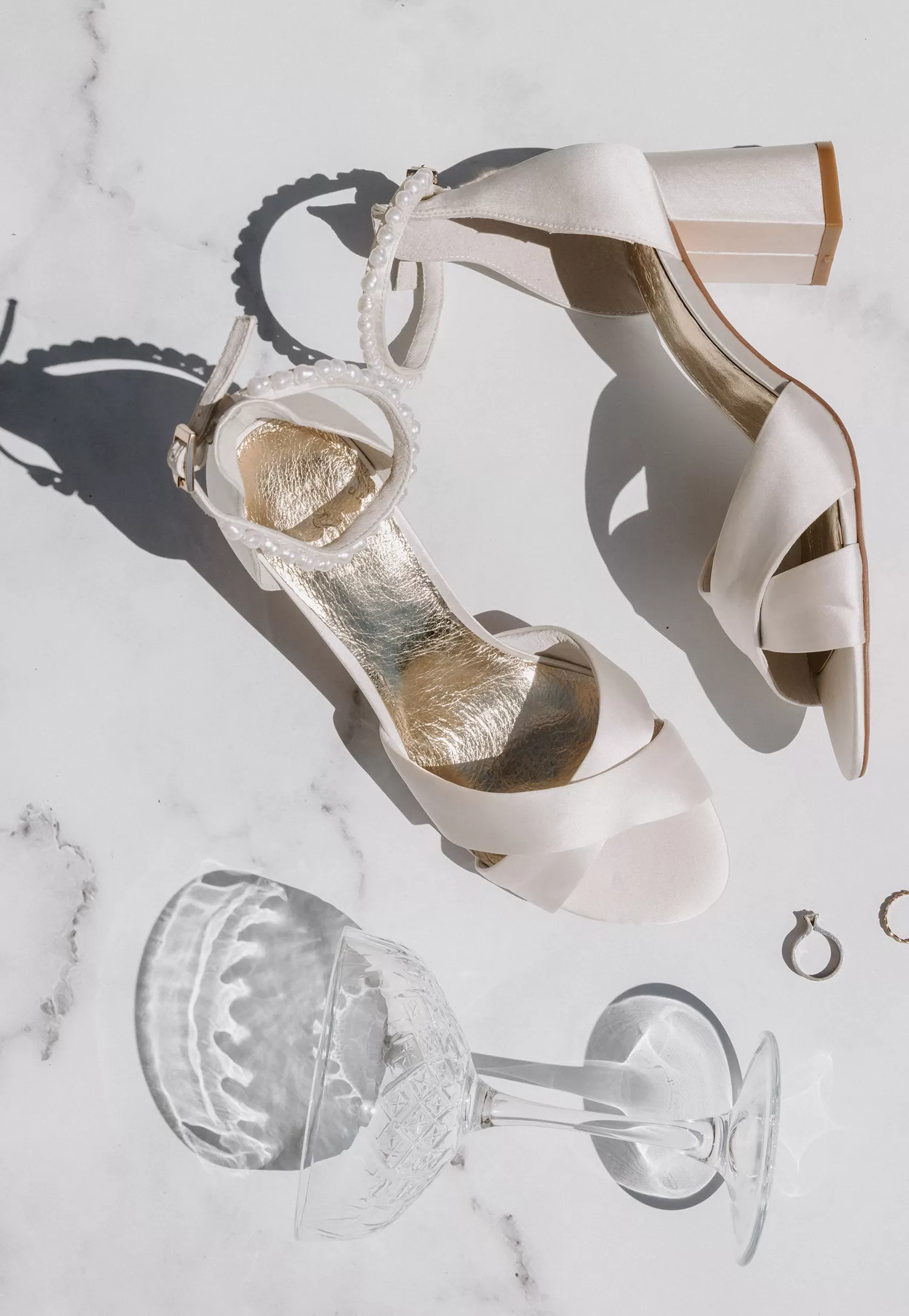 KINDRED - IVORY SATIN PEARL BRIDAL SHOES