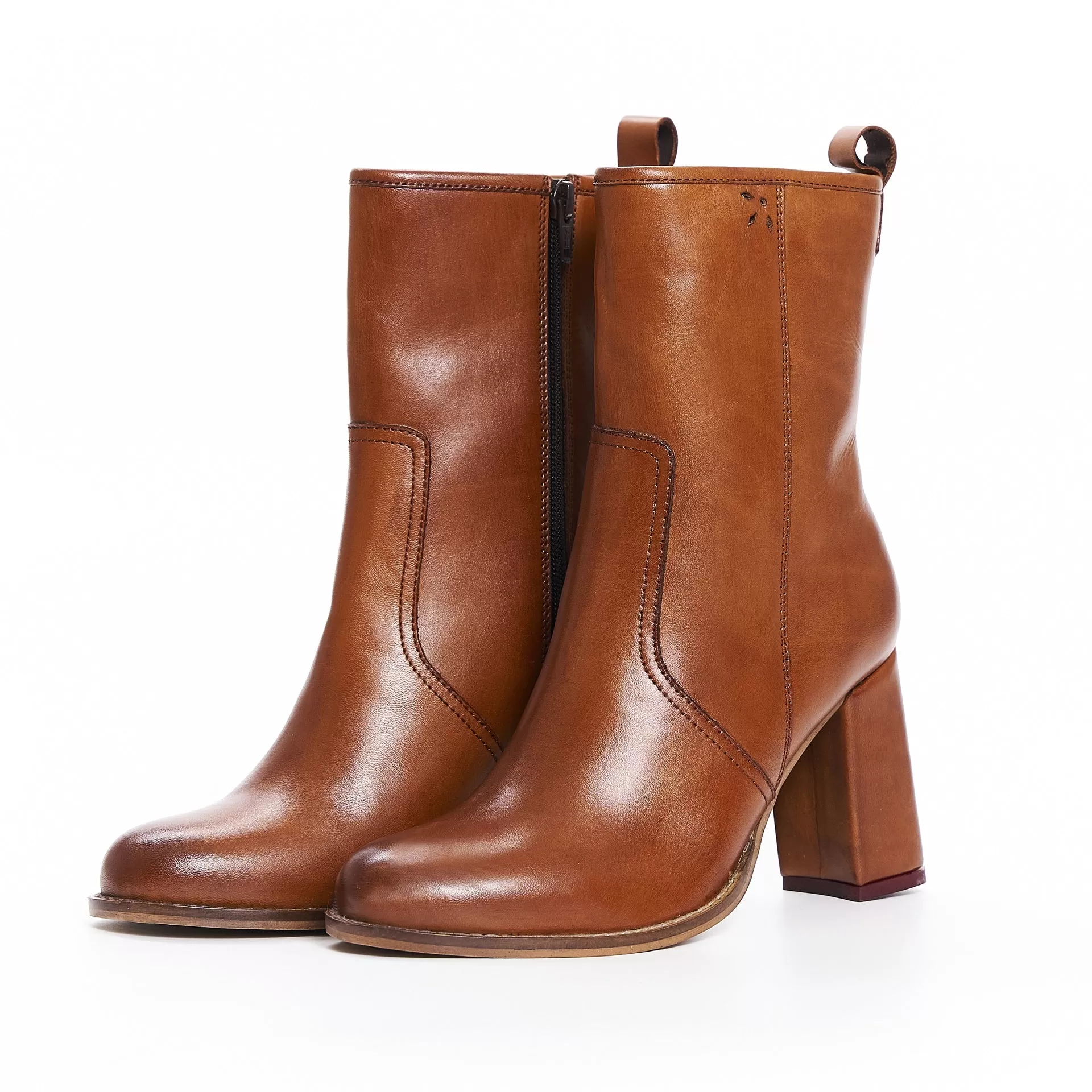 LADIES GS JESSIE TAN HEELED ZIP BOOT