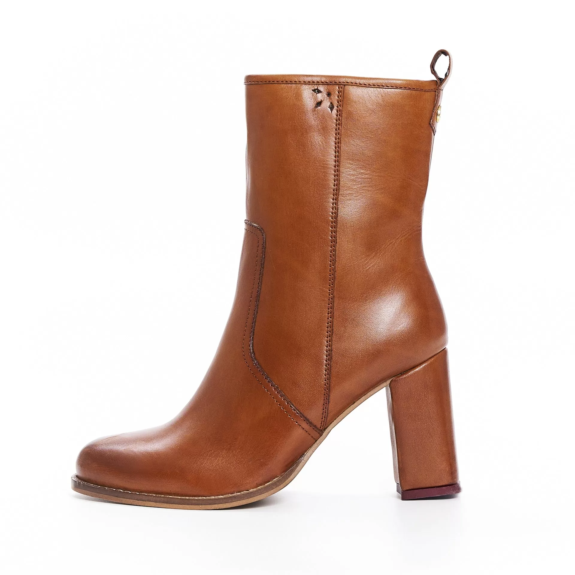 LADIES GS JESSIE TAN HEELED ZIP BOOT