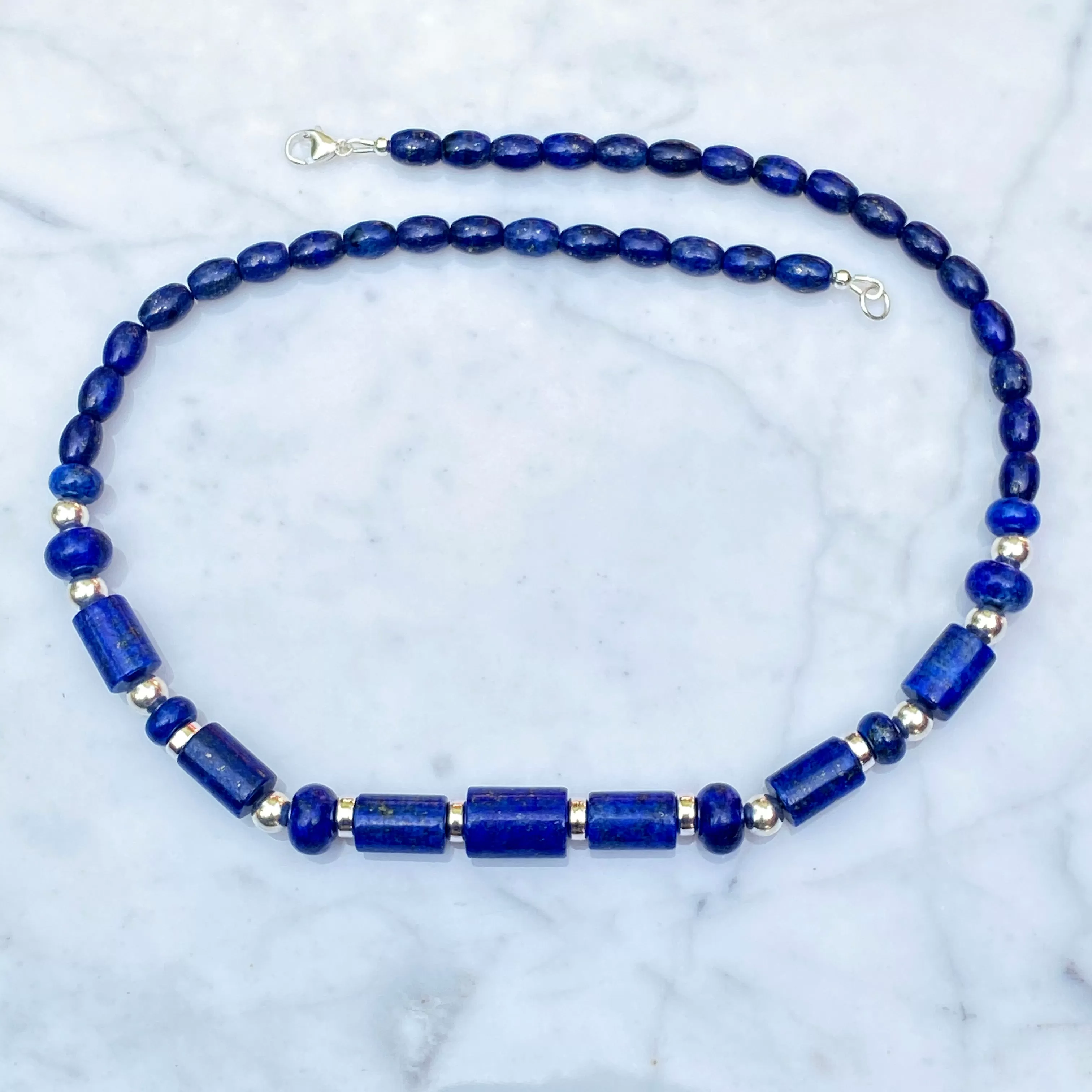 Lapis Lazuli and sterling silver Gemstone necklace