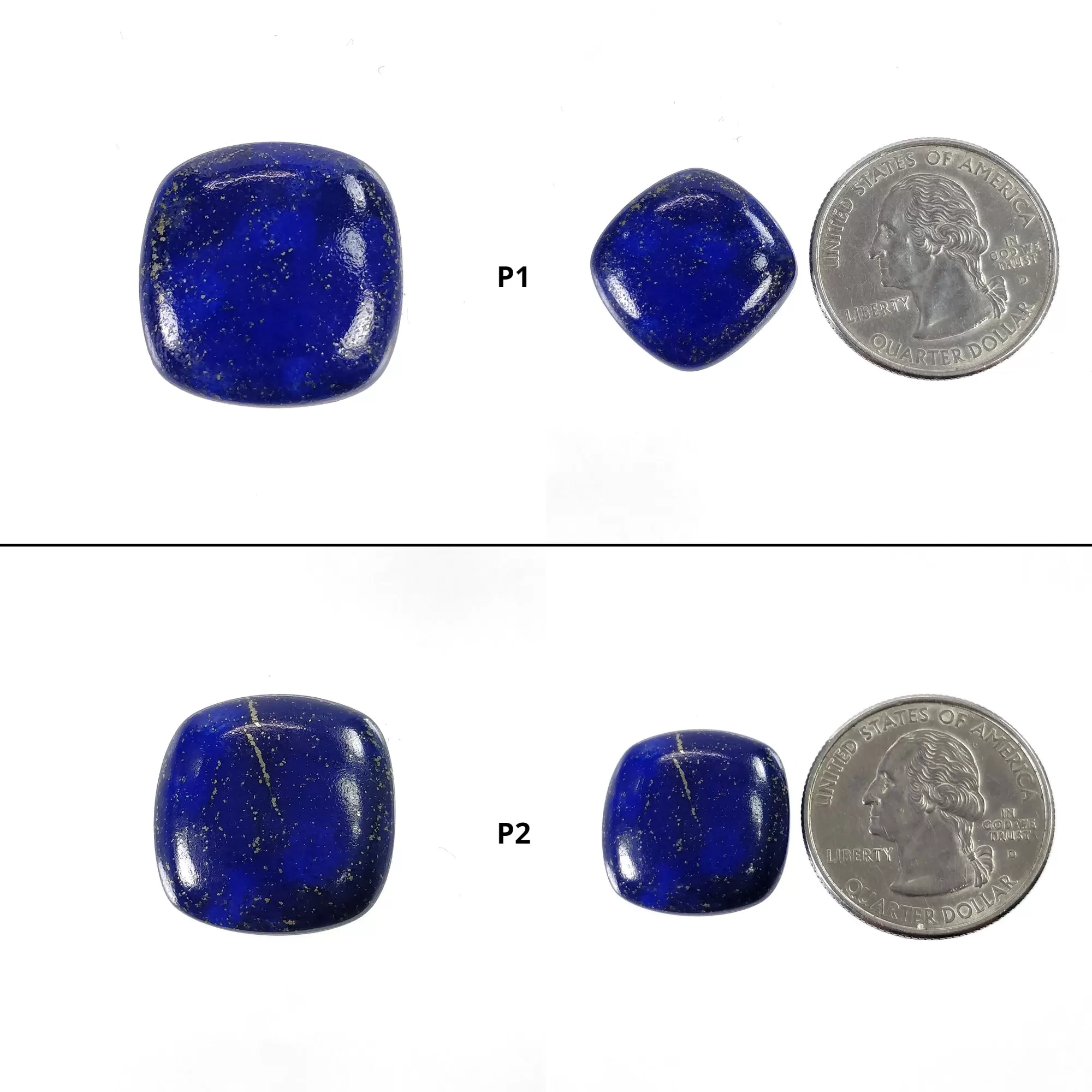 LAPIS LAZULI Gemstone Cabochon : Natural Untreated Blue Lapis Cushion Shape 1pc