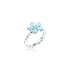 Larimar Plumeria Ring