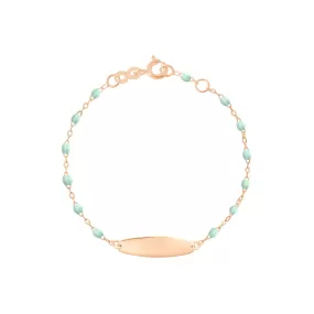 Little Gigi Jade bracelet, Oval plaque, Rose Gold, 5.9"