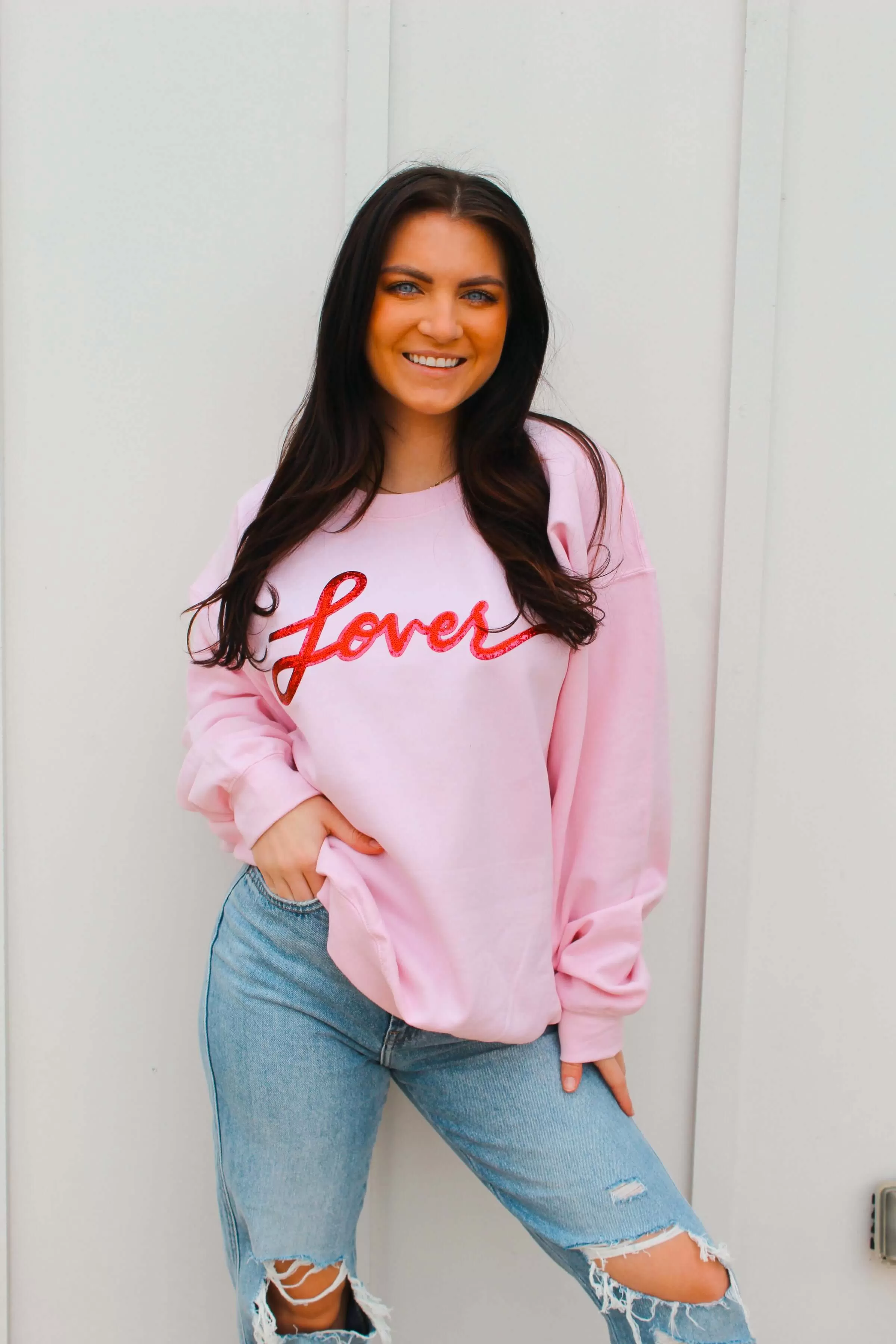 Lover Sequin Graphic Sweatshirt