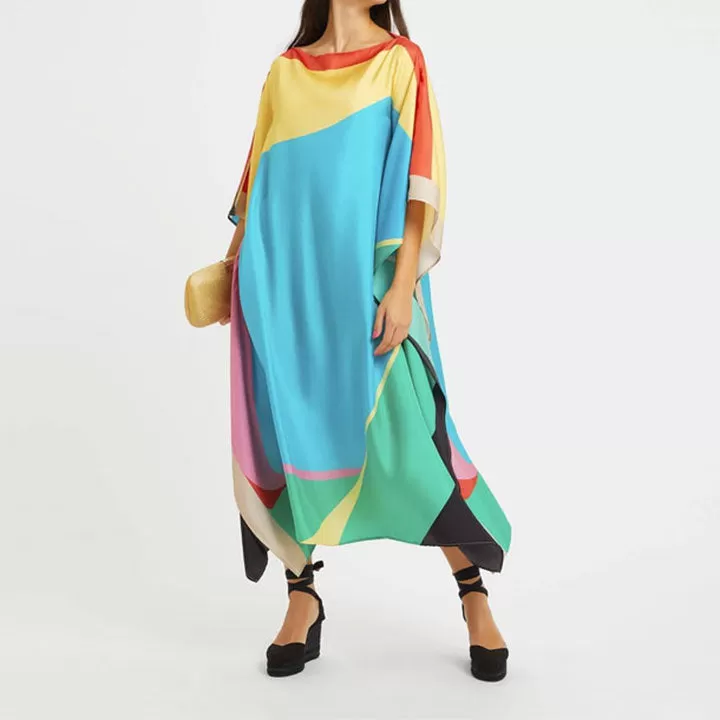 Luxe Silk Spectrum Colorful Kaftan KAF0035