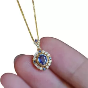 Luxury Petite Topaz Crystal Bottle Pendant Necklace - 925 Sterling Silver