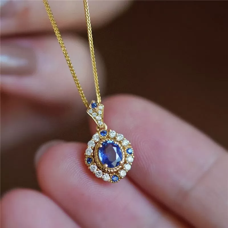 Luxury Petite Topaz Crystal Bottle Pendant Necklace - 925 Sterling Silver