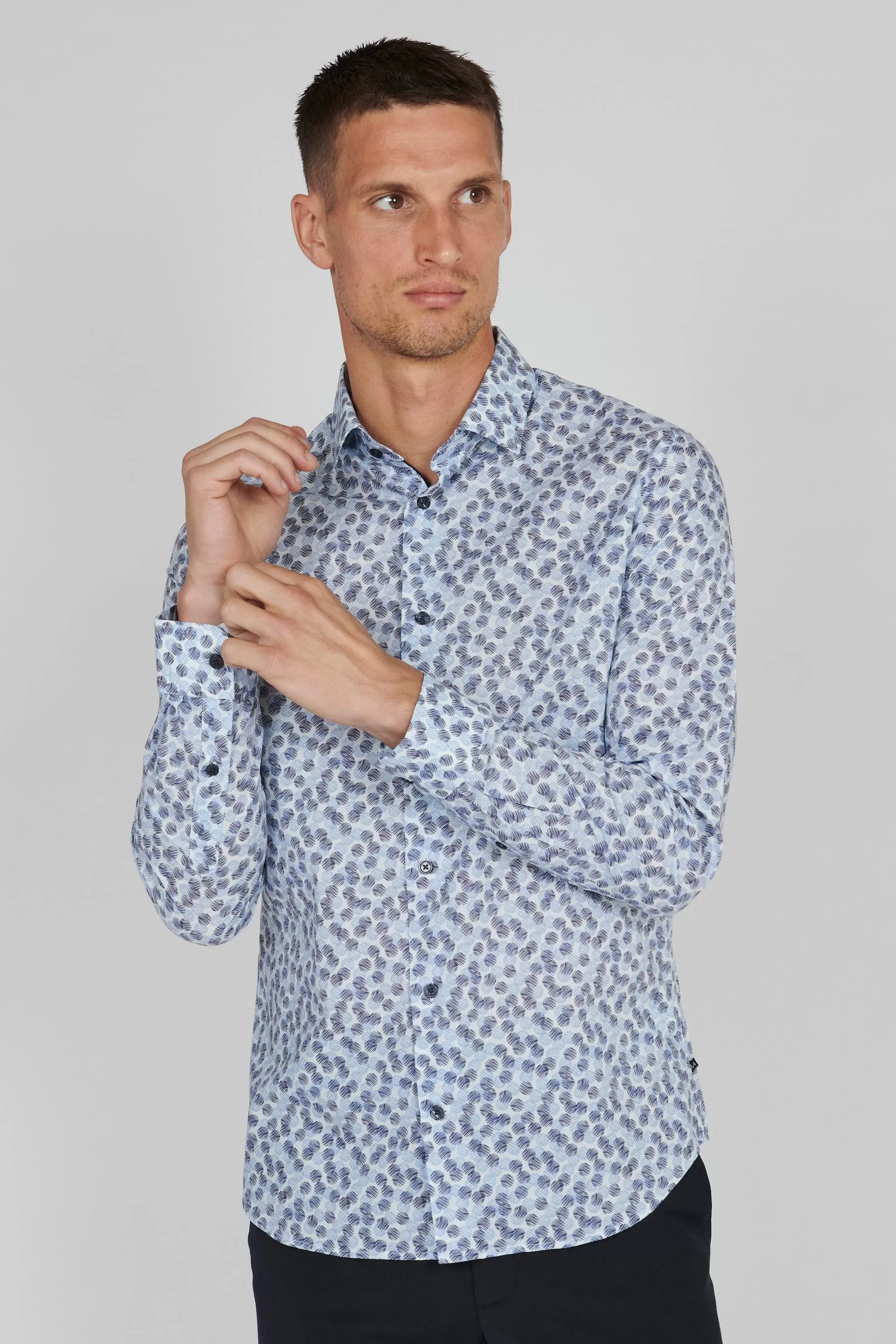 Matinique Retro Pattern Shirt Sky