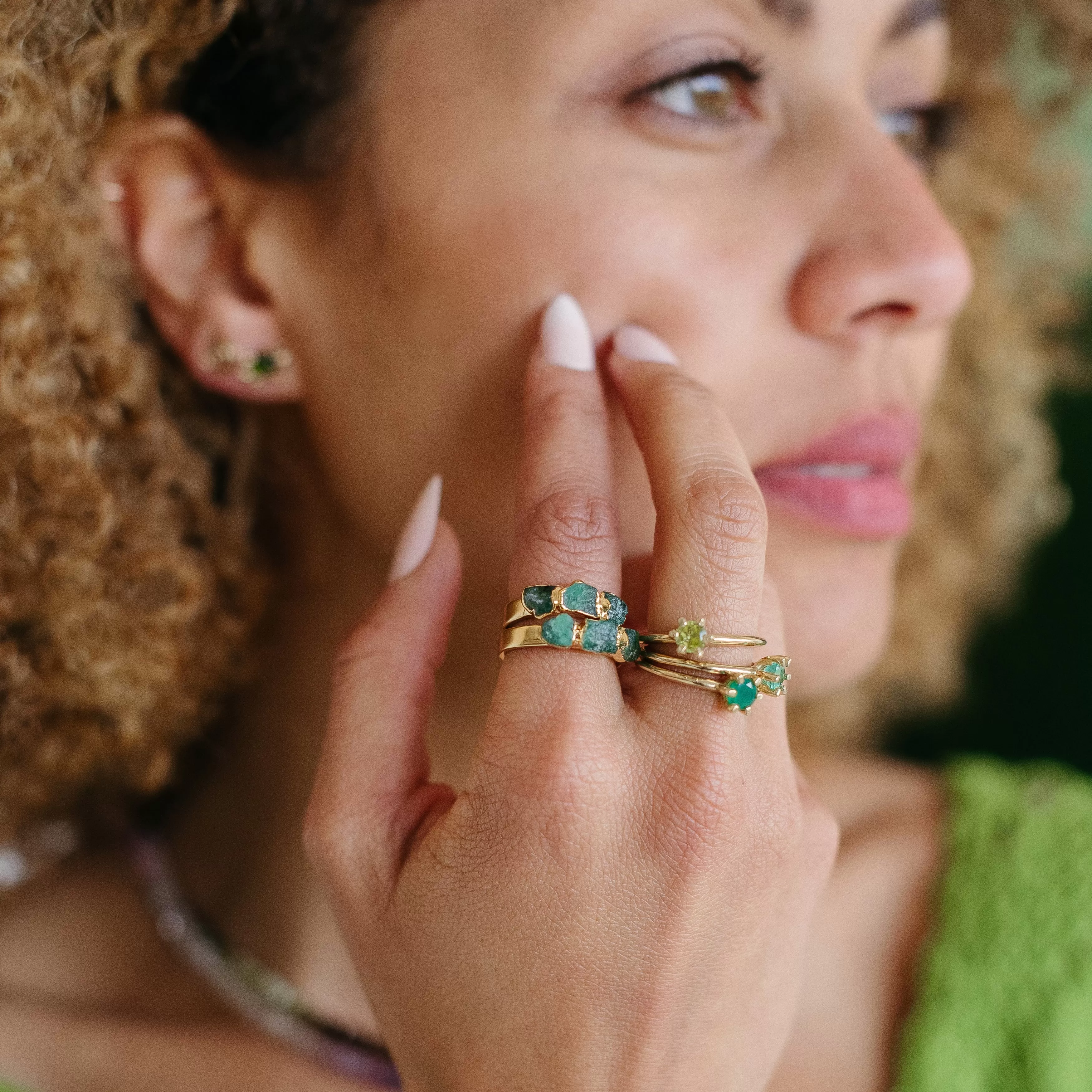 May Birthstone Ring with Green Onyx