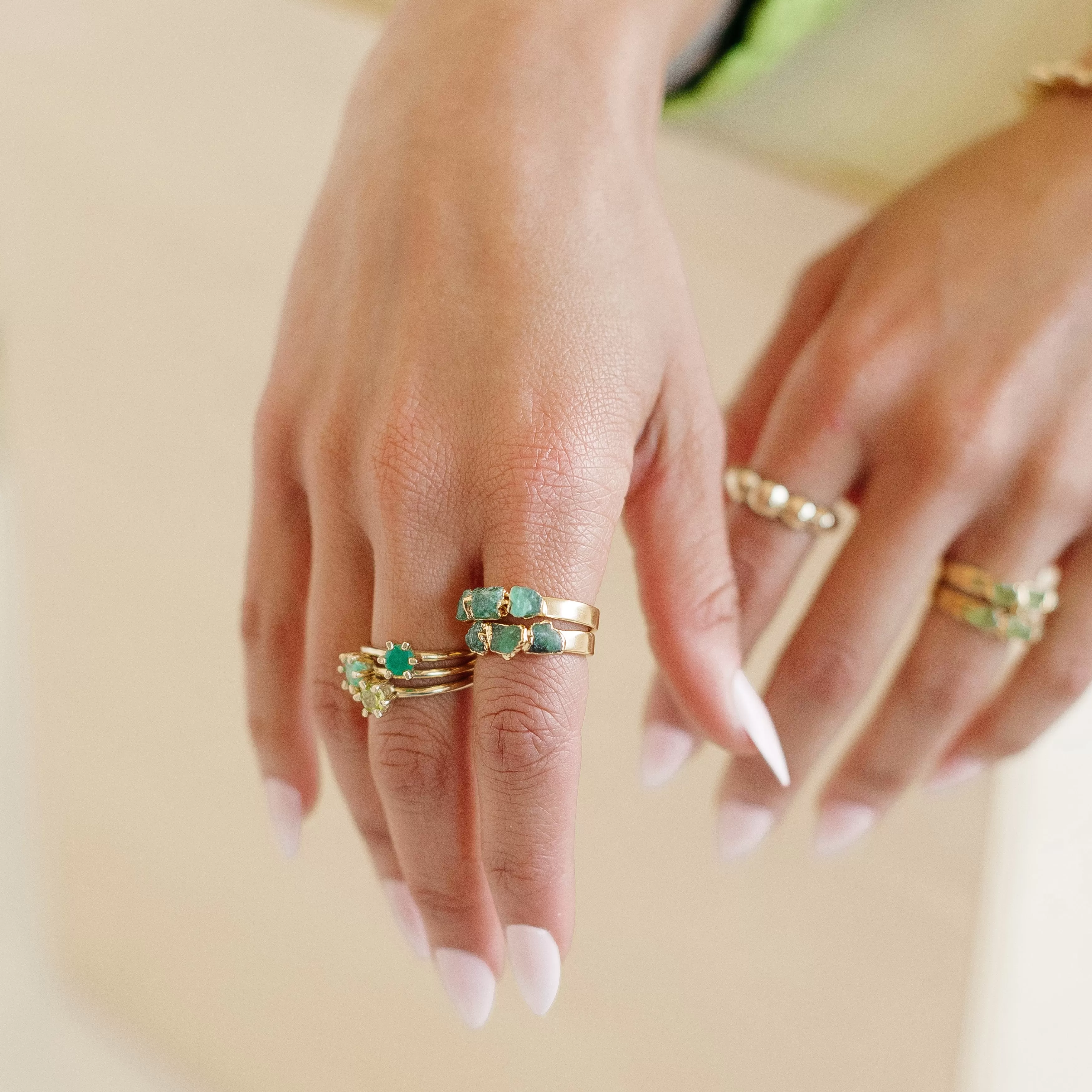 May Birthstone Ring with Green Onyx