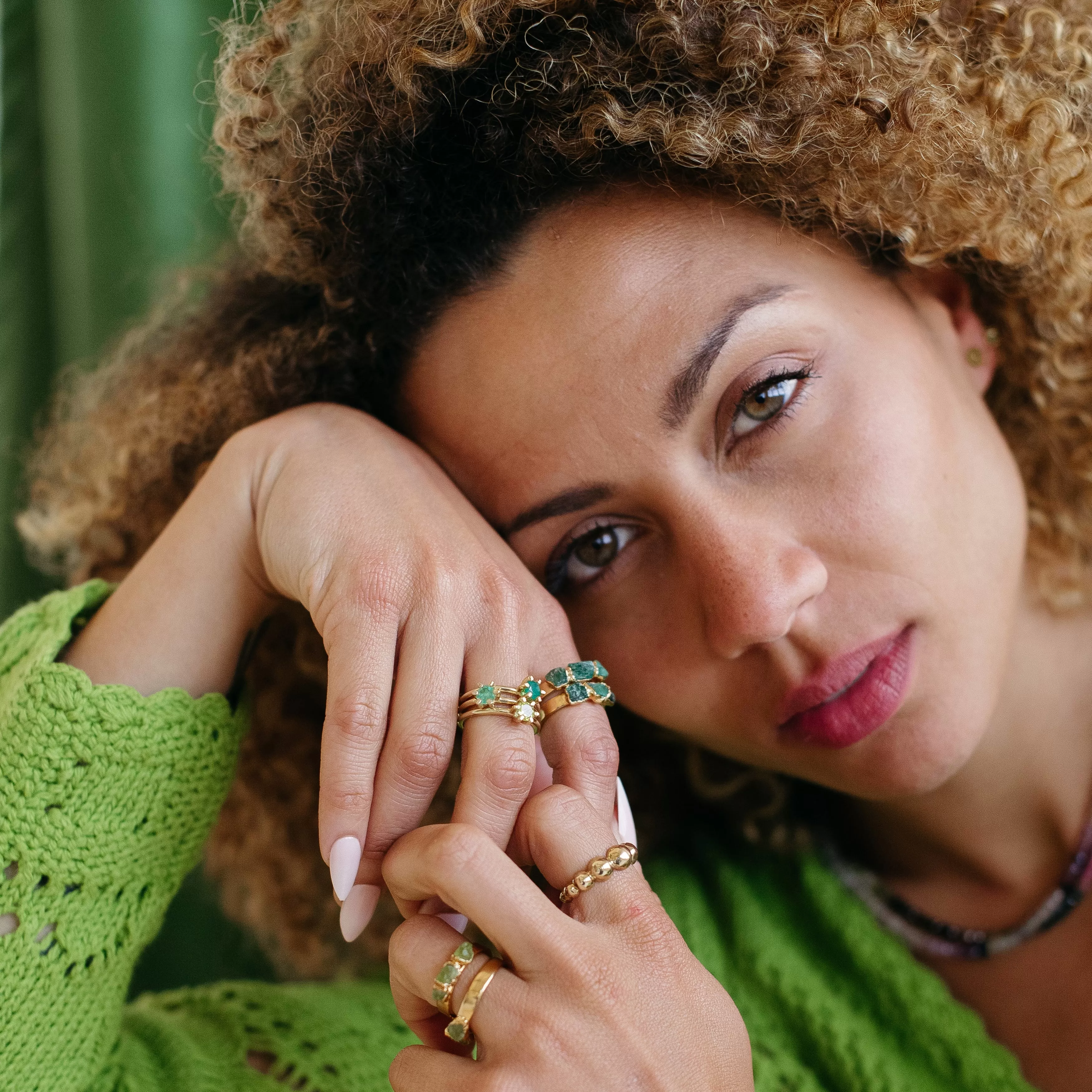 May Birthstone Ring with Green Onyx