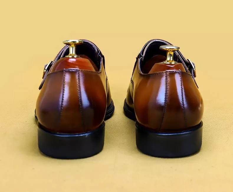 Men  Dress Shoes -  Cencio Monk Strap Oxford Shoes