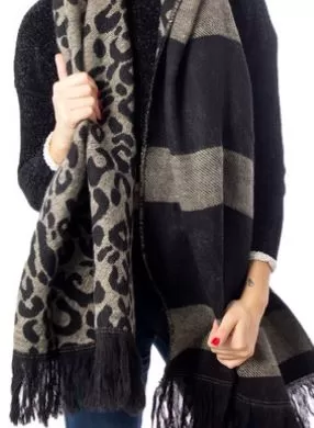 Mila Leopard Print Woven Scarf