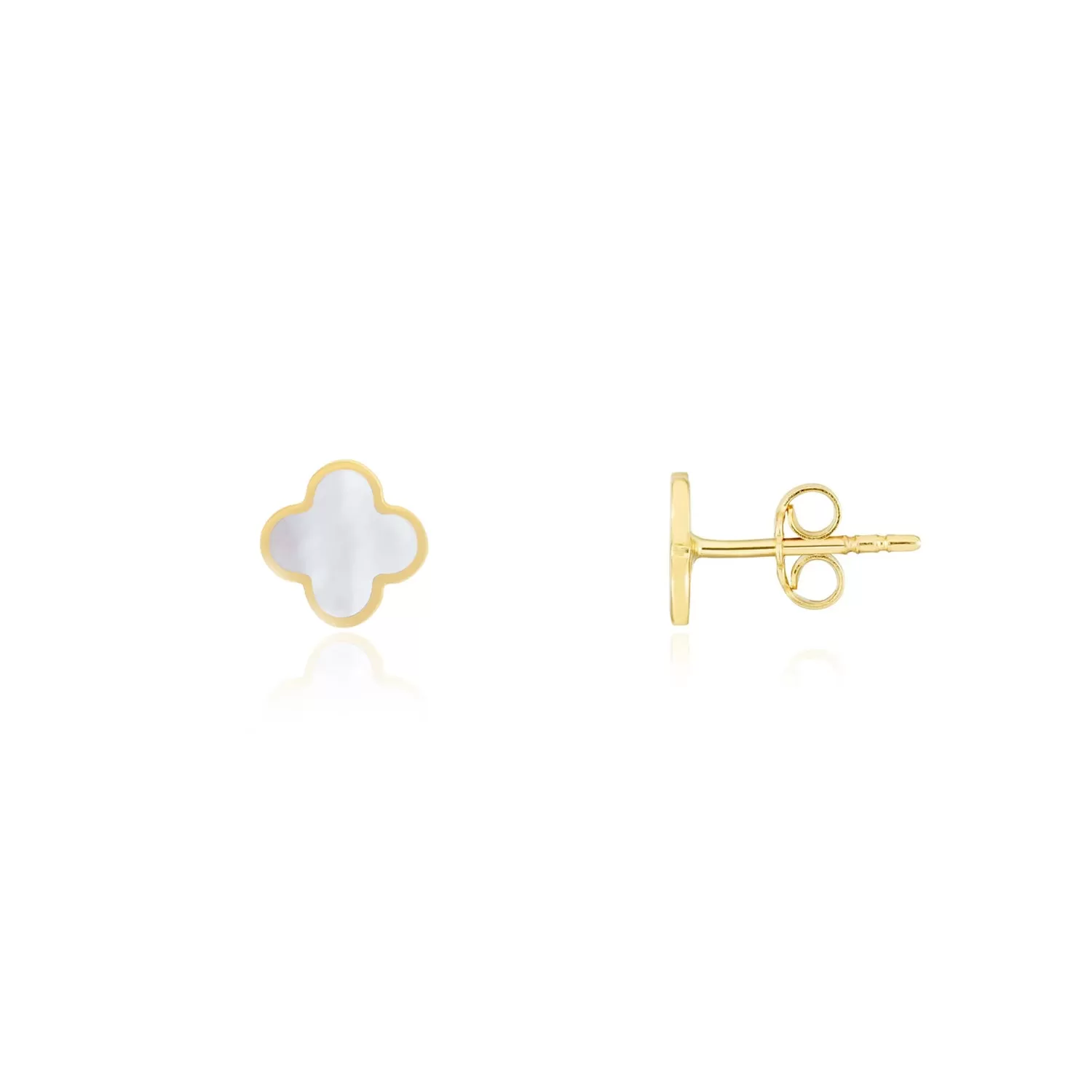 Mini Mother of Pearl Clover Stud Earrings