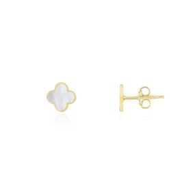 Mini Mother of Pearl Clover Stud Earrings