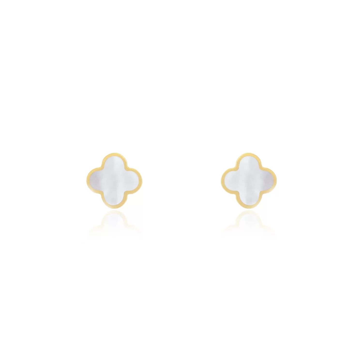 Mini Mother of Pearl Clover Stud Earrings