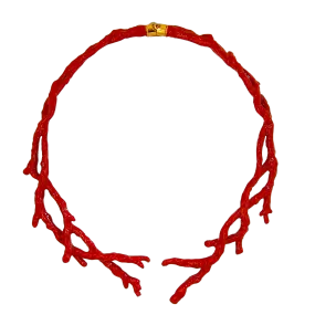 Necklace coral-shaped red small