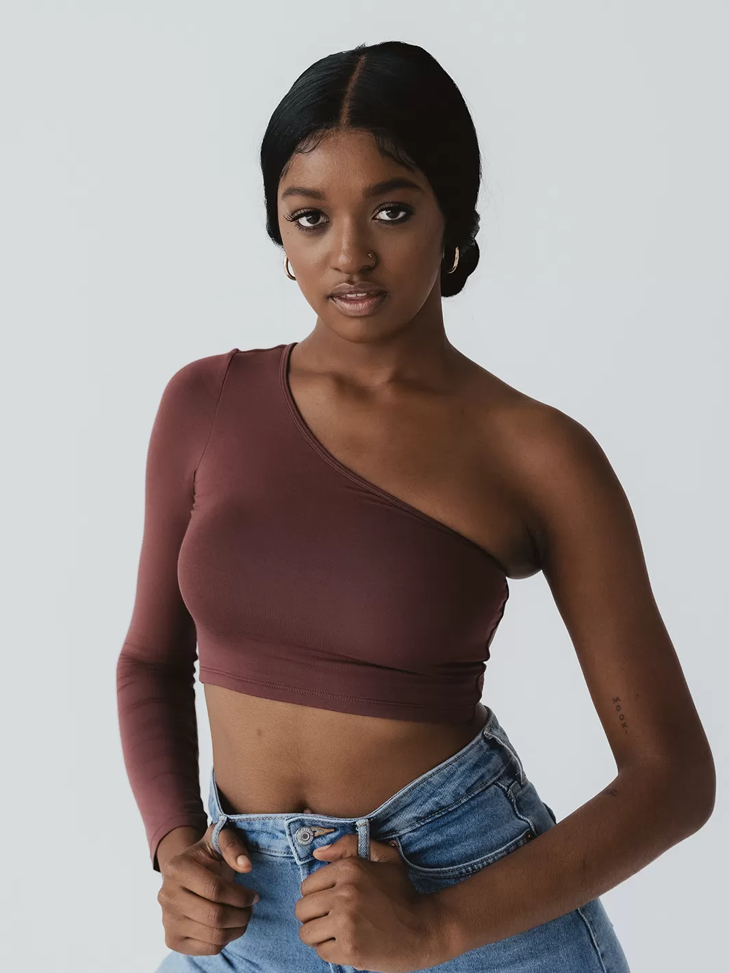 One Shoulder Long Sleeve Brami