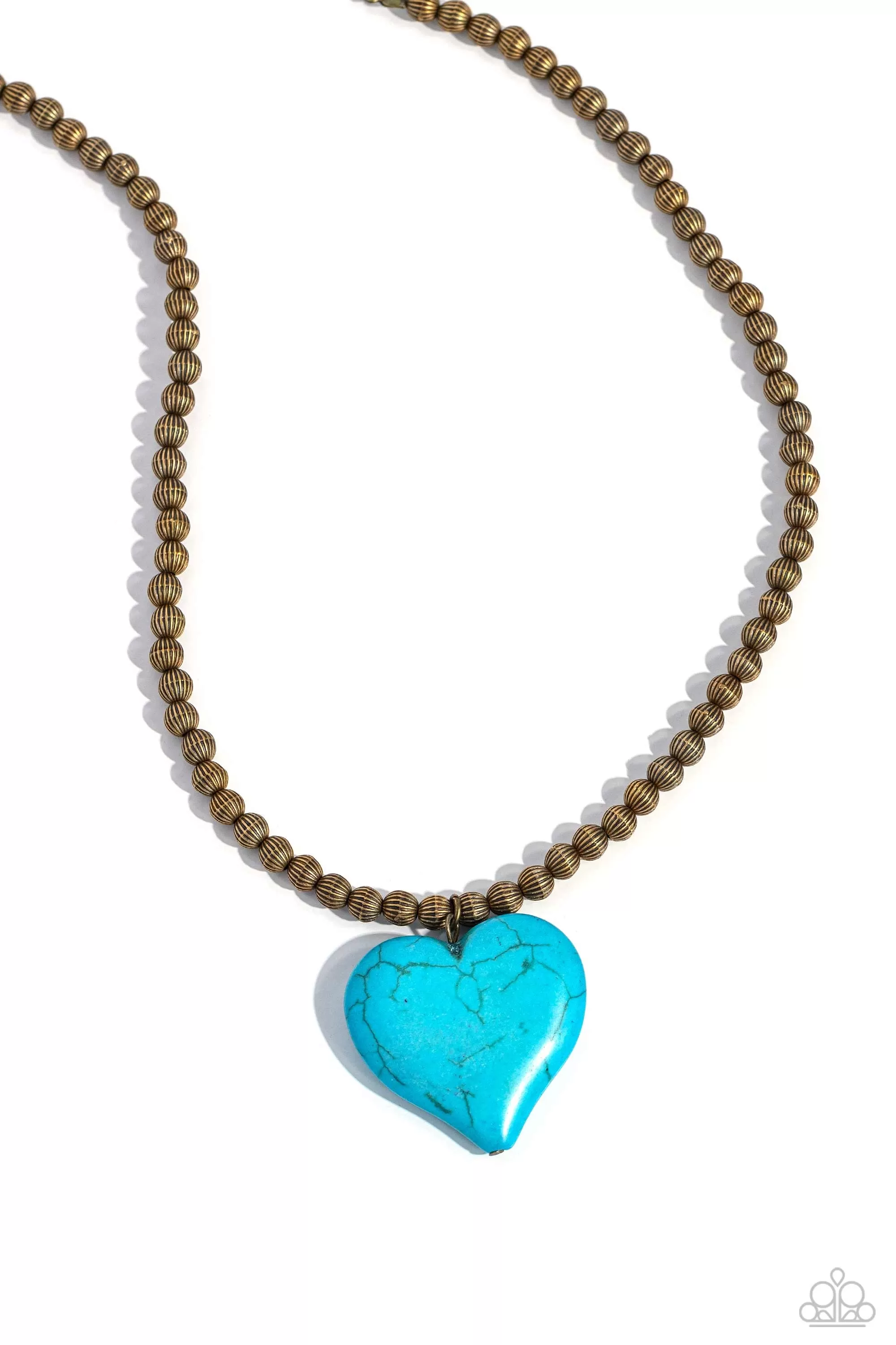 Paparazzi Picturesque Pairing - Brass Heart Necklace