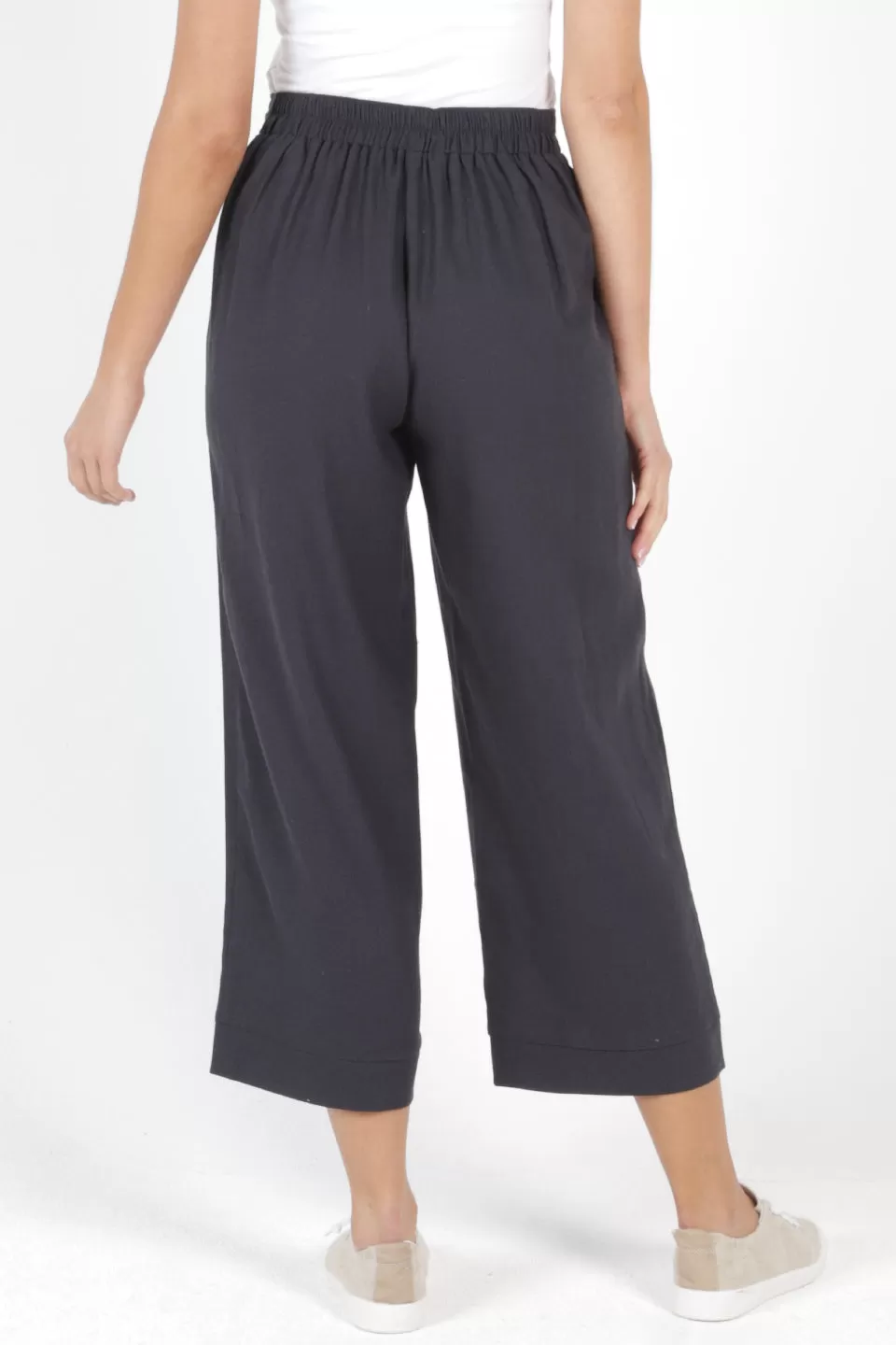 Parker Linen Blend Crop Indy Grey Pant