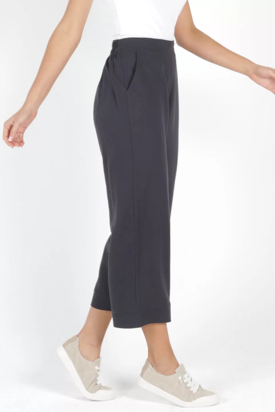 Parker Linen Blend Crop Indy Grey Pant