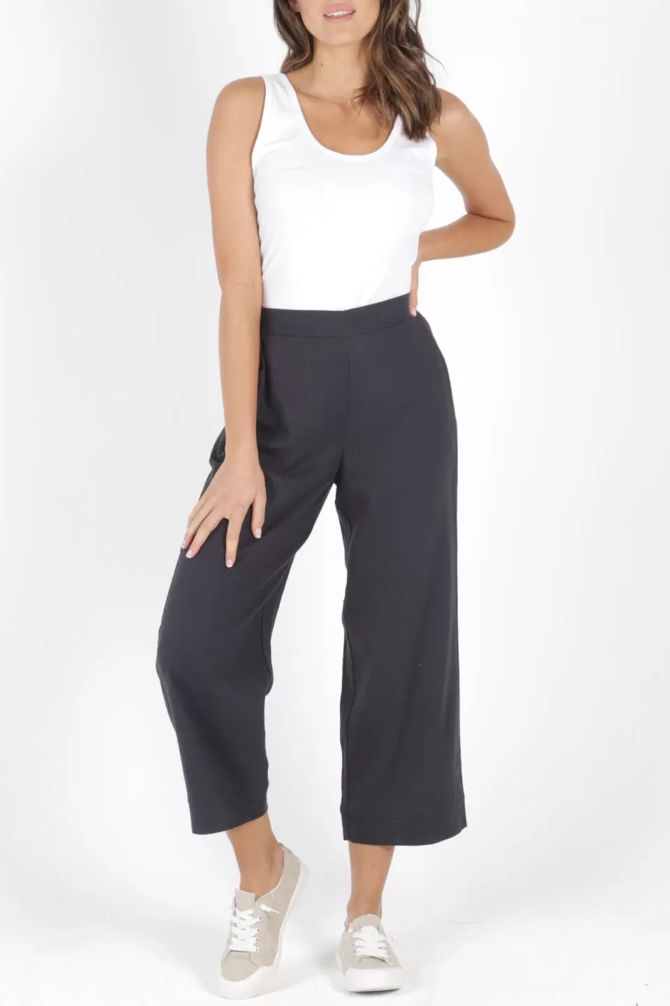 Parker Linen Blend Crop Indy Grey Pant